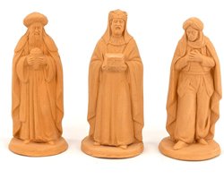 Kerststal Figuren - Keramiek Beelden - Decoratie Maken - Handgemaakt Ontwerp - 3 Stuks H 17cm - Terracotta