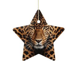 Kerstster Ornamenten - Keramische Decoratie - Huis Verfraaien - Luipaardprint Design - 1 Stuk - Gevlekt