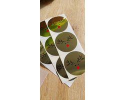 Kerststickers Groot - Rudoph the Rednose Reindeer - 10 stuks  - Stickers Kerstmis - Sluitstickers Kerst - Merry Christmas - Christmas Stickers - Rudolf het Rendier