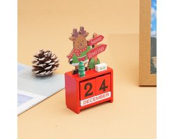 Kersttafeladventskalender - Houten kerstkalender met feestelijk rendierdesign voor vakantie aftelling, woonkamer- en kantoor decoratie (kant-en-klaar geschenk)