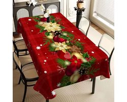 Kersttafelkleed - wasbaar en vlekbestendig - Kerst- en nieuwjaarsdecoratie - geschikt voor 6 tot 10 personen - 210x150 cm - feestelijk