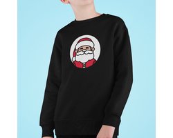 Kersttrui Zwart Kind - Kerstman (12-14 jaar - MAAT 158/164) - Kerstkleding voor jongens & meisjes