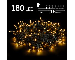 Kerstverlichting buiten - 18 meter 180 LED - Warm Wit - Lichtsnoer - IP44 Stekker met timerfunctie - Kerstboomverlichting - geschikt voor binnen en buiten - kerstverlichting led