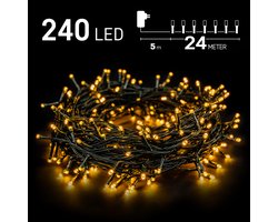 Kerstverlichting buiten - 24 meter 240 LED - Warm Wit - Lichtsnoer - IP44 Stekker met timerfunctie - Kerstboomverlichting - geschikt voor binnen en buiten - kerstverlichting led