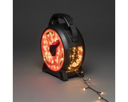 Kerstverlichting buiten - Lichtsnoer op kabelhaspel 14 meter - 200 LEDs - Amberkleurig - IP44 waterdicht