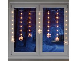 Kerstverlichting lichtgordijn - voor het raam -140 cm -sneeuwvlok - raamverlichting