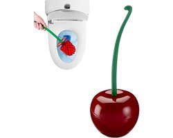 Kersvormige toiletborstel - Toiletborstel met houder vrijstaand - Toiletborstel - Badkameraccessoires - PP - Rood