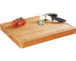 Kesper Bamboe houten snijplank/hakblok - 40 x 50 cm - Keuken artikelen - Extra dikke snijplanken