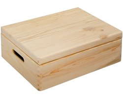 Kesper - Houten kist met handgrepen en deksel, 39 x 29 cm