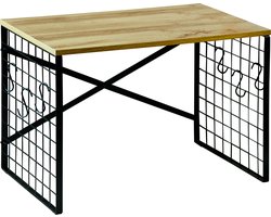 Kesper Keuken aanrecht etagere - 1 niveau - hout/metaal - opzet rekje/organizer - 52 x 32 x 36 cm - over magnetron - verhoger