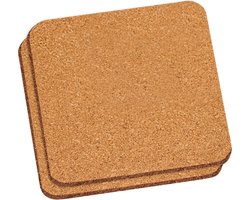 Kesper Onderzetter voor pannen - 2x - kurk - 20 x 20 cm - vierkant - hittebestendig - kookpannen/ovenschalen