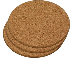 Kesper ronde pannen onderzetters van kurk - 3x - D17 cm - Voor hete pannen en ovenschalen