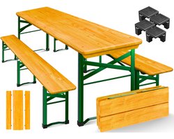 KESSER® Biertafel met Banken 3-delig - inklapbare tafel van hout met 2x bierbanken
