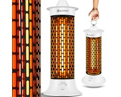 KESSER® Elektrische Kachel 1200W Terrasverwarmer Energiezuinig Infrarood Verwarming Staand Heater IP55 Verwarmer - Wit