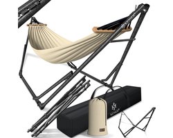 KESSER® Hangmat Vill 120kg Draagvermogen voor Binnen & Buiten met Frame Metaal Opvouwbaar - Beige