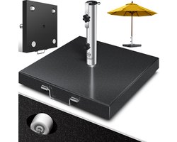 KESSER Parasolvoet graniet 30 kg met wielen - Voor parasols Ø38-48 mm, 45 x 45 cm - Antraciet