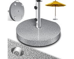 KESSER® Parasolvoet op wielen Graniet 30 kg - Parasol voet tot Ø38mm - Ø48mm verrijdbaar Ø45cm - Grijs