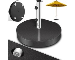KESSER® Parasolvoet op wielen Graniet 30 kg - Parasol voet tot Ø38mm - Ø48mm verrijdbaar Rond Ø45cm - Antraciet