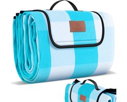 KESSER® Picknickkleed Waterdicht 200x200 cm - Picknickdeken Geïsoleerd Buitenkleed voor 4-6 Personen Wasbaar - Blauw / Turkoois
