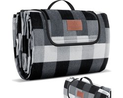 KESSER® Picknickkleed Waterdicht 200x200 cm - Picknickdeken Geïsoleerd Buitenkleed voor 4-6 Personen Wasbaar - Grijs / Antraciet