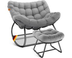 KESSER® Schommelstoel met voetenbankje voor binnen en Buiten - Relaxfauteuil Weerbestendig