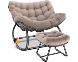 KESSER® Schommelstoel met voetenbankje voor binnen en Buiten - Relaxfauteuil Weerbestendig