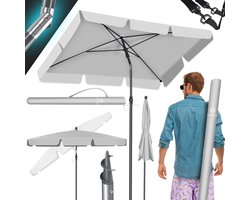 KESSER® Stokparasol Inclusief Beschermhoes & Draagtas 200 × 125cm - Parasol voor Balkon, Tuin & Terras Tuinparasol Strandparasol - Lichtgrijs