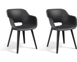 Keter Akola Tuinstoelen - 2 stuks - 56,5x55x80cm - Grafiet