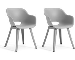 Keter Akola Tuinstoelen - 2 stuks - 56,5x55x80cm - Grijs