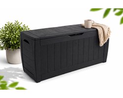 Keter Box, Grijs, Opbergbox Tuin - Kussenbox waterdicht - Grijs - Zitbox Kussenbox voor buiten - Tuinkussenbox - Voor tuinmeubelen - Tuinkussens - Opberg tuin 116.7 x 44.7 x 57 cm