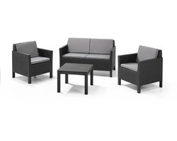 Keter Chicago Serie - Tuinmeubelset - Grafiet - Inclusief Kussens