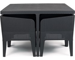 Keter - Columbia tuinset 5 stuks - Wicker - Antraciet