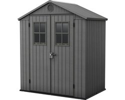 Keter Darwin 64 Tuinhuis - dubbele deuren + ramen - 190x122x221 - Grijs