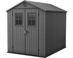 Keter Darwin 68 Tuinhuis - dubbele deuren + ramen - 190x244x221 - Grijs