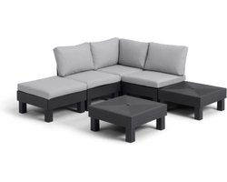 Keter Elements Loungeset- 4 a 6 personen - Grafiet