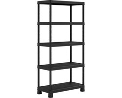 Keter Kunststof Stellingkast extra breed - Opbergrek - 90x45x182cm - zwart