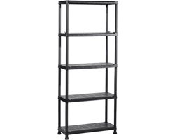 Keter Kunststof Stellingkast - Opbergrek - 75x32x176cm - zwart