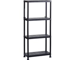 Keter Kunststof Stellingkast Plus - Opbergrek - 60x30x135cm - zwart