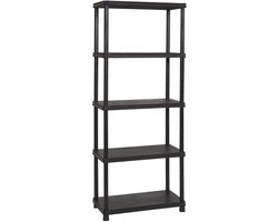 Keter Kunststof Stellingkast Plus - Opbergrek - 80x40x187cm - zwart