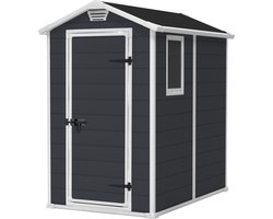 Keter Manor 46 Tuinhuis - 130x192x198cm - enkele deur met zijraam - Antraciet