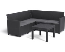 Keter Marie Hoek Loungeset met Orlando Tafel - 5 personen - Antraciet