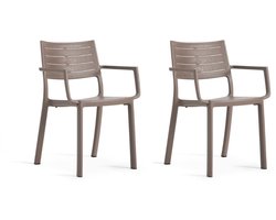 Keter Metaline tuinstoel - 2 stuks - 53,3x60,2x81,3 cm - Bruin