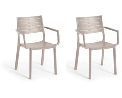 Keter Metaline tuinstoel - 2 stuks - 53,3x60,2x81,3 cm - Grijs