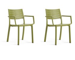 Keter Metaline tuinstoel - 2 stuks - 53,3x60,2x81,3 cm - Groen