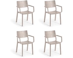 Keter Metaline tuinstoel - 4 stuks - 53,3x60,2x81,3 cm - Grijs