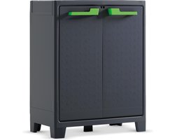 Keter Moby lage kast - 2 planken - 80x44x100 cm - Antraciet