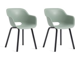 Keter Noa Tuinstoel - 2 stuks - 55x56,5x80cm - metalen frame - Vintage Green