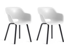Keter Noa Tuinstoel - 2 stuks - 55x56,5x80cm - metalen frame - Wit
