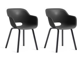 Keter Noa Tuinstoel - 2 stuks - 55x56,5x80cm - metalen frame - Zwart