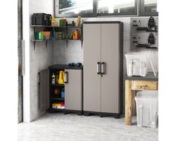 Keter - Opbergkast - met - schappen - Pro - zwart - en - grijs